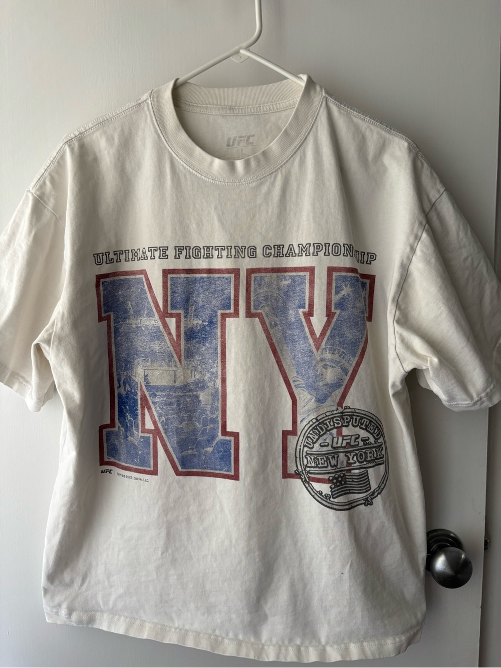 UFC White Crew Neck Logo Tee